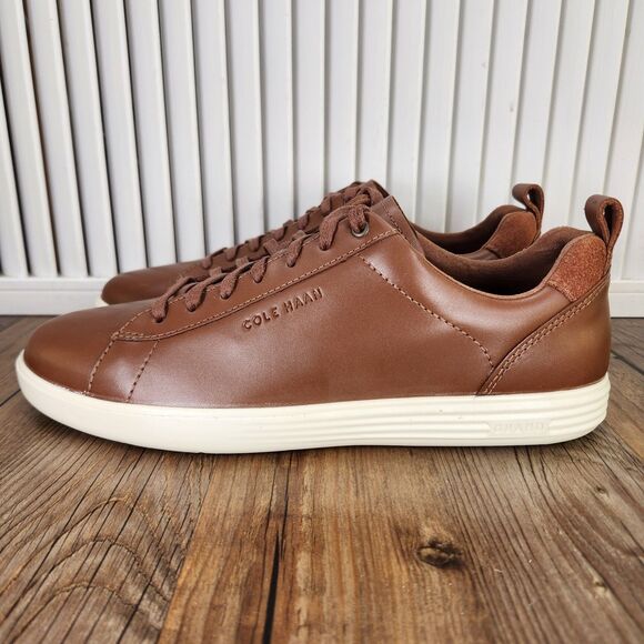 Cole Haan Grand Plus Crosscourt Mens Sz 8 M British Tan Leather Shoes Low C36924 - Picture 3 of 9